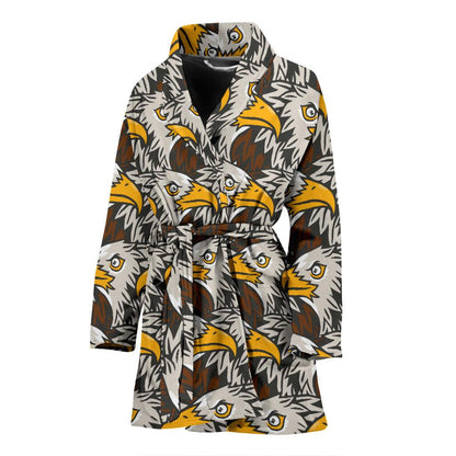 Eagles Head Pattern Women Bath Robe-JTAMIGO.COM
