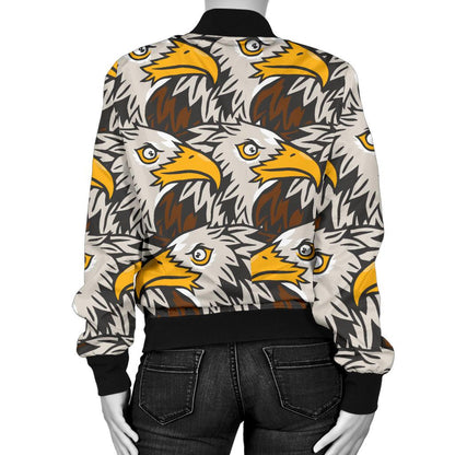 Eagles Head Pattern Women Casual Bomber Jacket