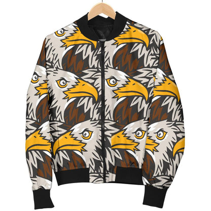 Eagles Head Pattern Women Casual Bomber Jacket