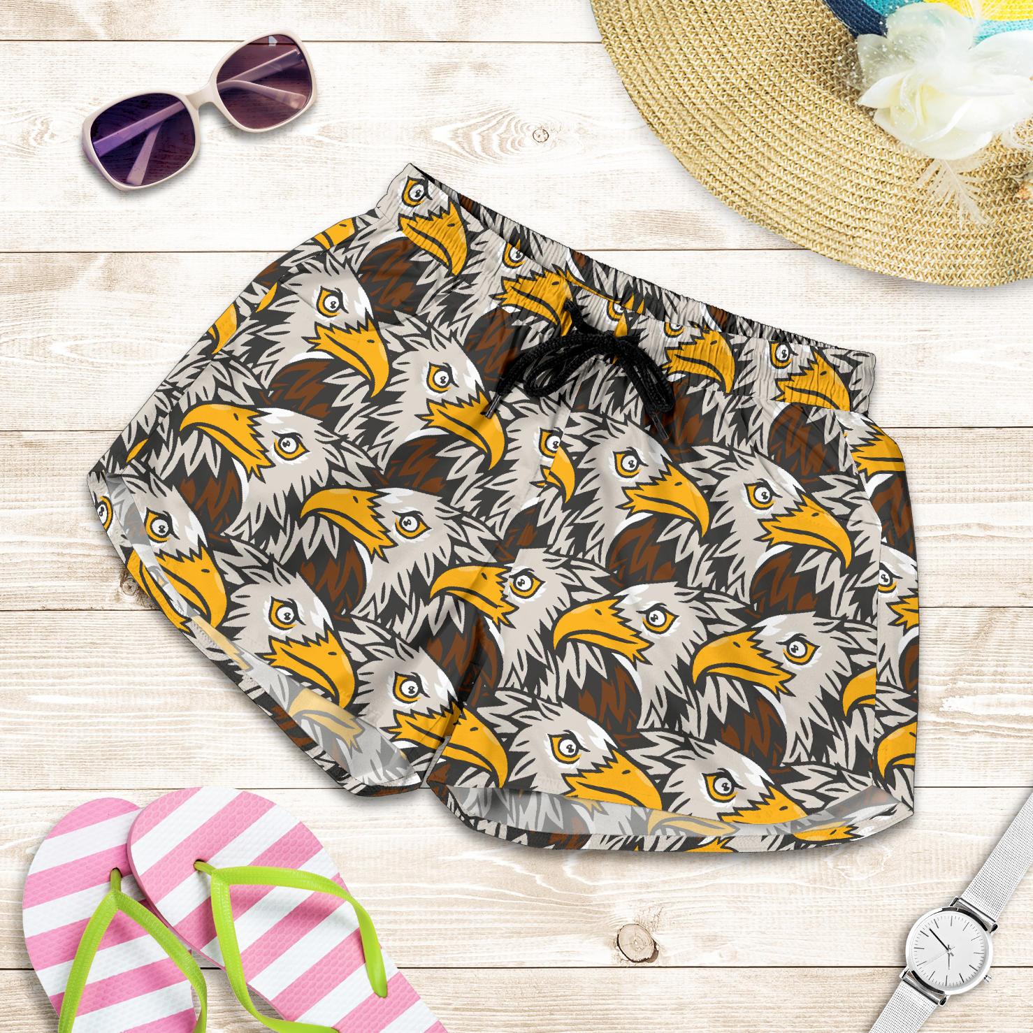 Eagles Head Pattern Women Shorts-JTAMIGO.COM