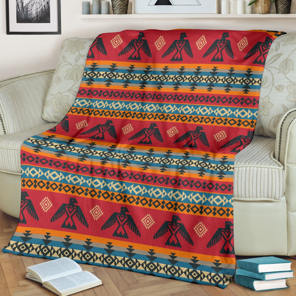 Eagles Native American Design Fleece Blanket
