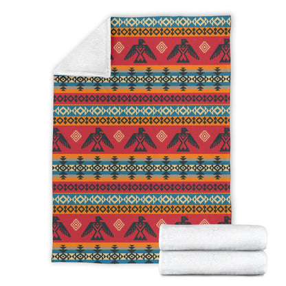 Eagles Native American Design Fleece Blanket