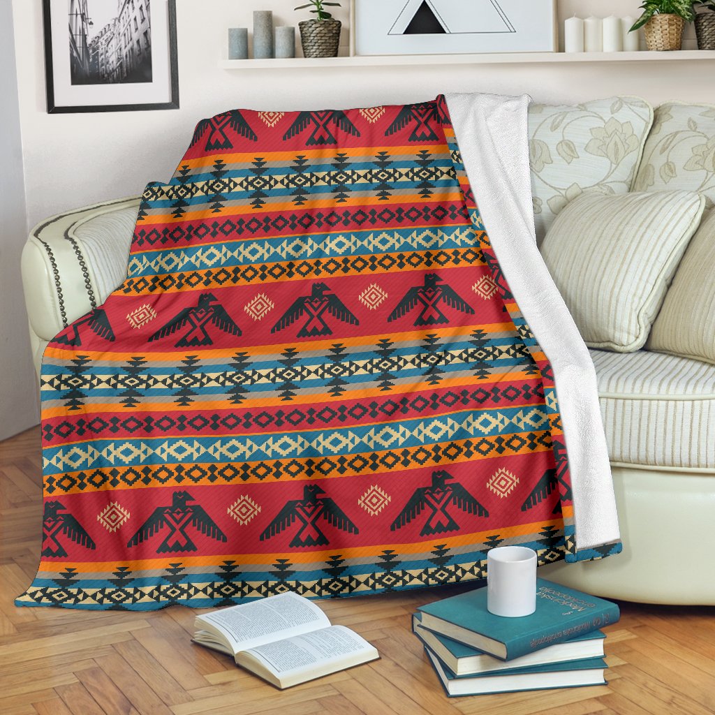 Eagles Native American Design Fleece Blanket