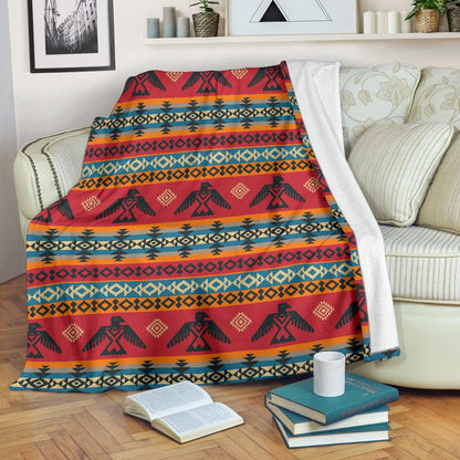Eagles Native American Design Fleece Blanket