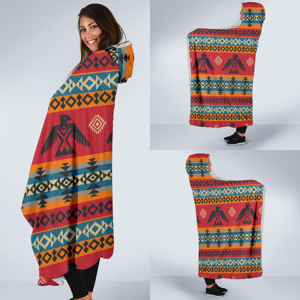Eagles Native American Design Hooded Blanket-JTAMIGO.COM