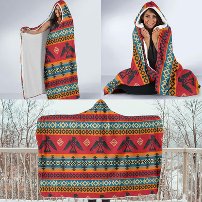 Eagles Native American Design Hooded Blanket-JTAMIGO.COM