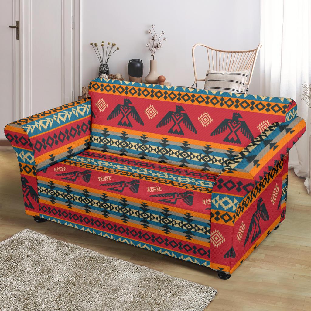 Eagles Native American Design Loveseat Slipcover-JTAMIGO.COM