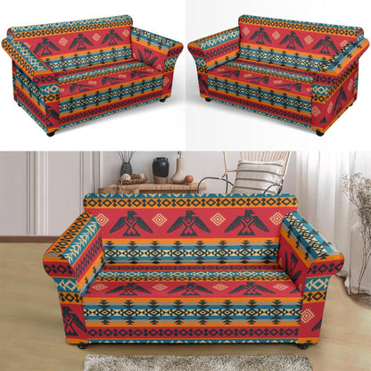 Eagles Native American Design Loveseat Slipcover-JTAMIGO.COM
