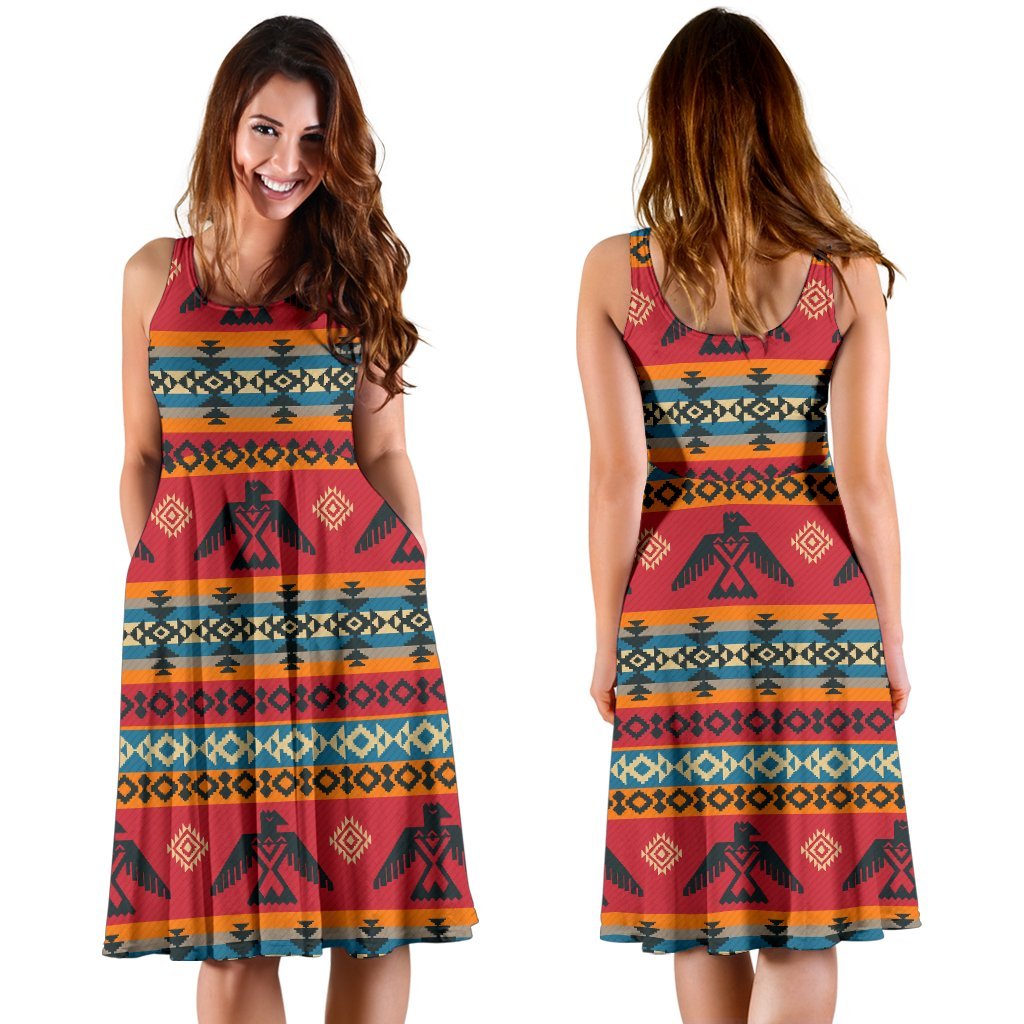 Eagles Native American Design Sleeveless Dress