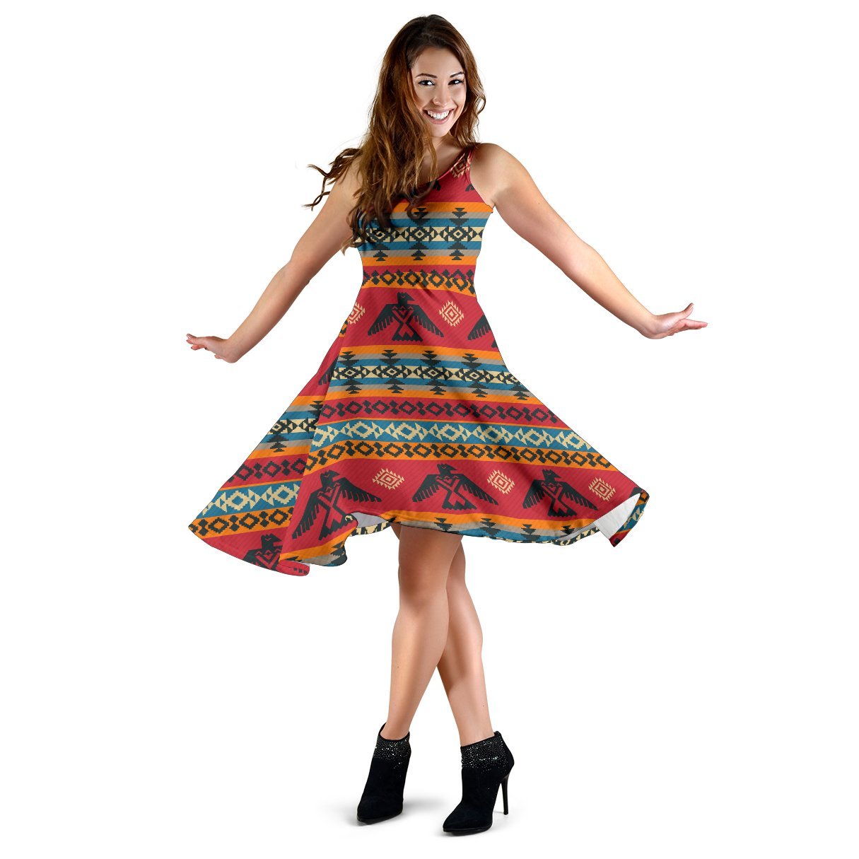 Eagles Native American Design Sleeveless Dress