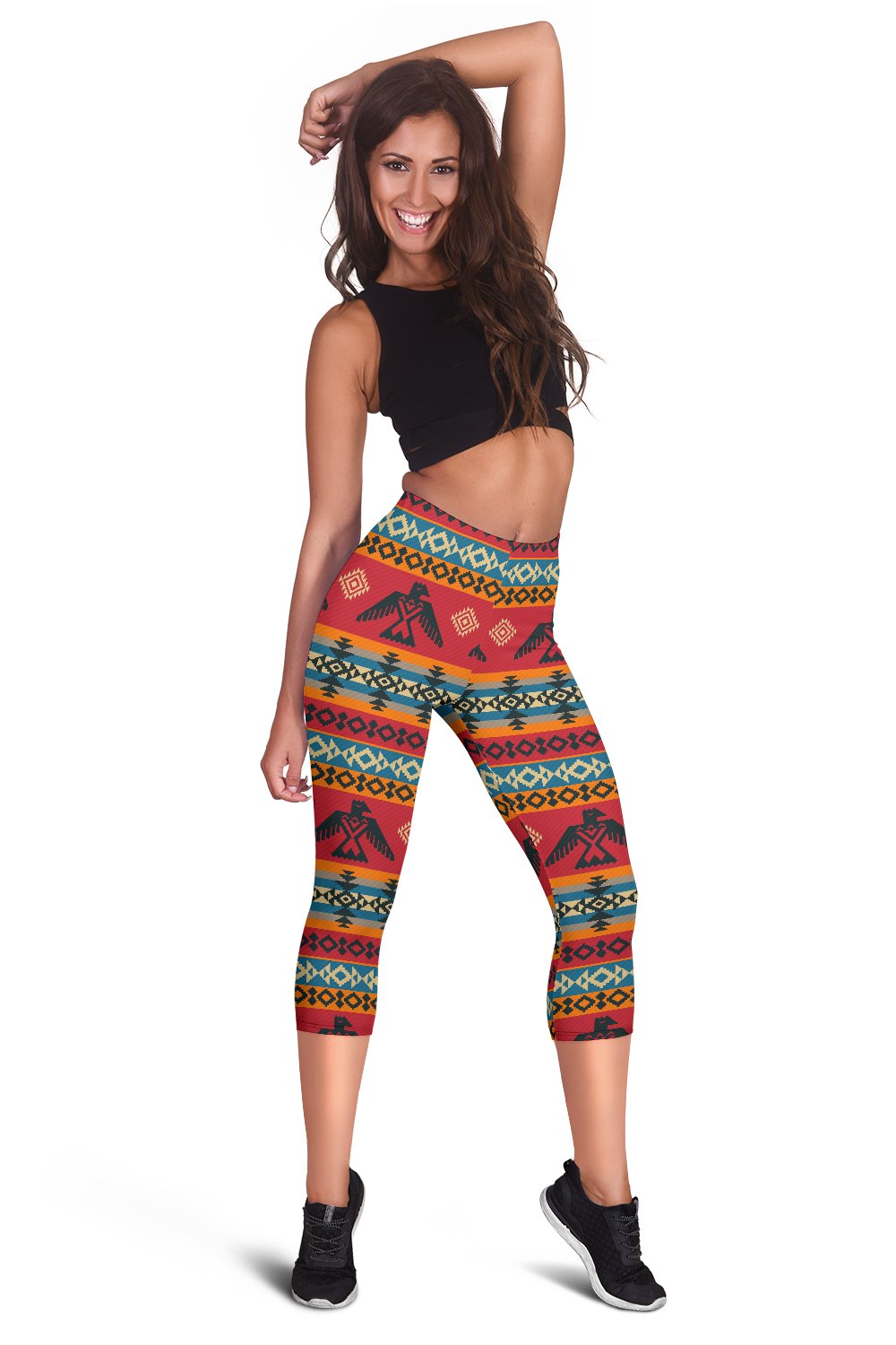 Eagles Native American Design Women Capris