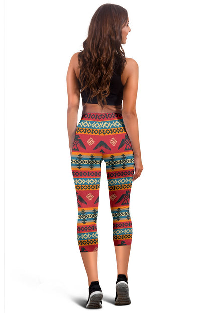 Eagles Native American Design Women Capris