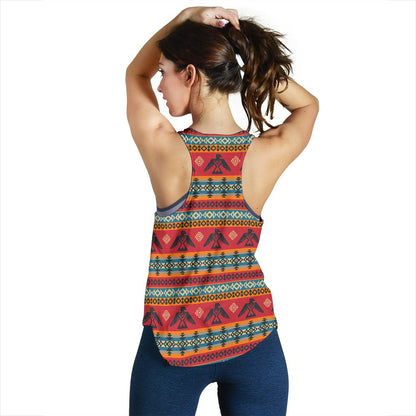 Eagles Native American Design Women Racerback Tank Top