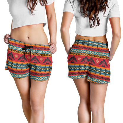 Eagles Native American Design Women Shorts-JTAMIGO.COM