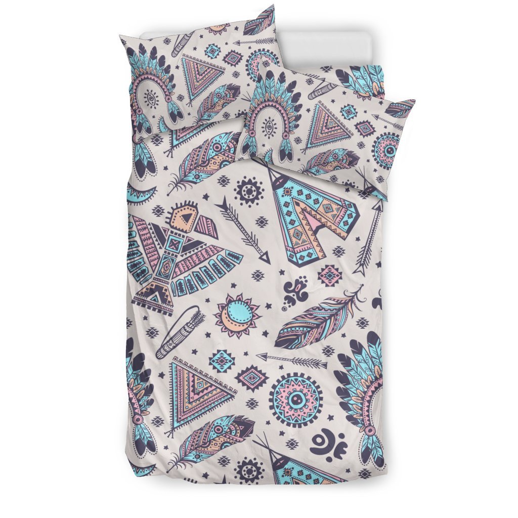 Eagles Native American Indian Symbol Duvet Cover Bedding Set