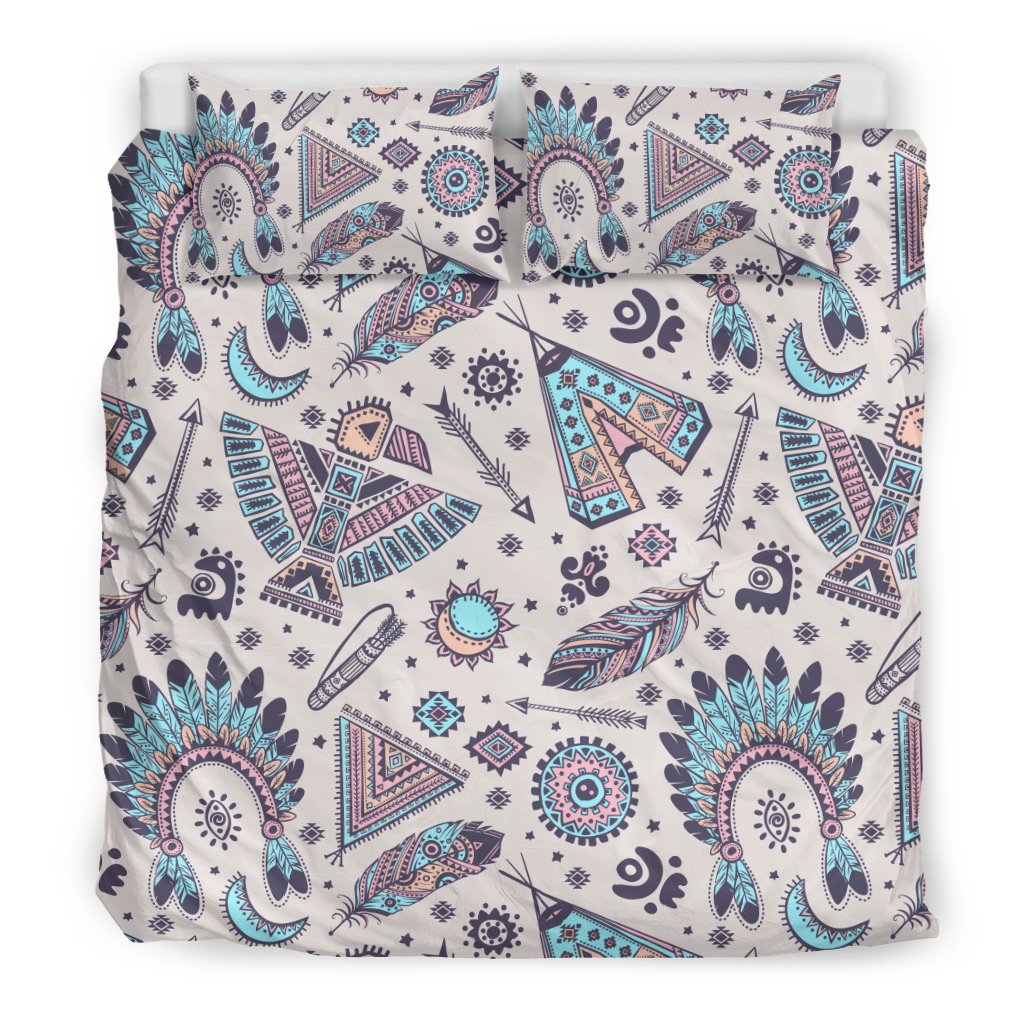 Eagles Native American Indian Symbol Duvet Cover Bedding Set