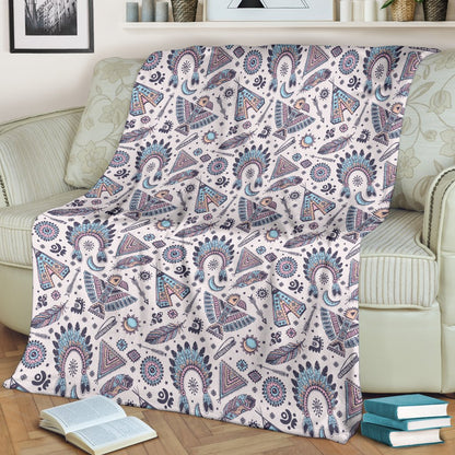 Eagles Native American Indian Symbol Fleece Blanket