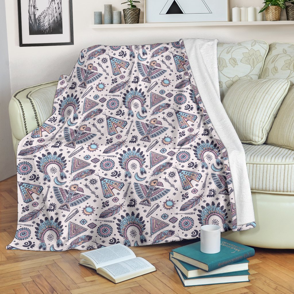 Eagles Native American Indian Symbol Fleece Blanket