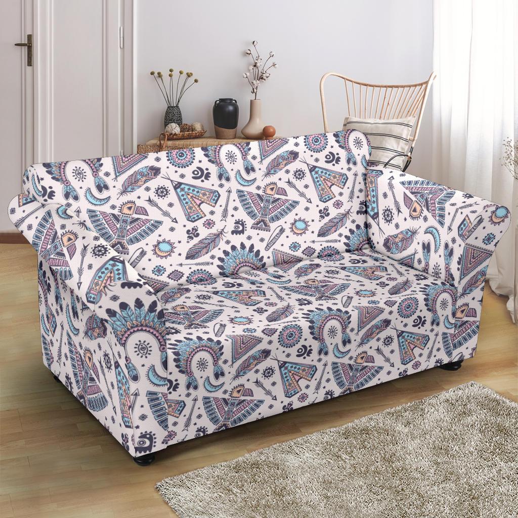 Eagles Native American Indian Symbol Loveseat Slipcover-JTAMIGO.COM