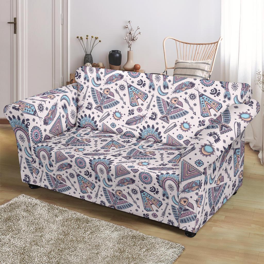 Eagles Native American Indian Symbol Loveseat Slipcover-JTAMIGO.COM
