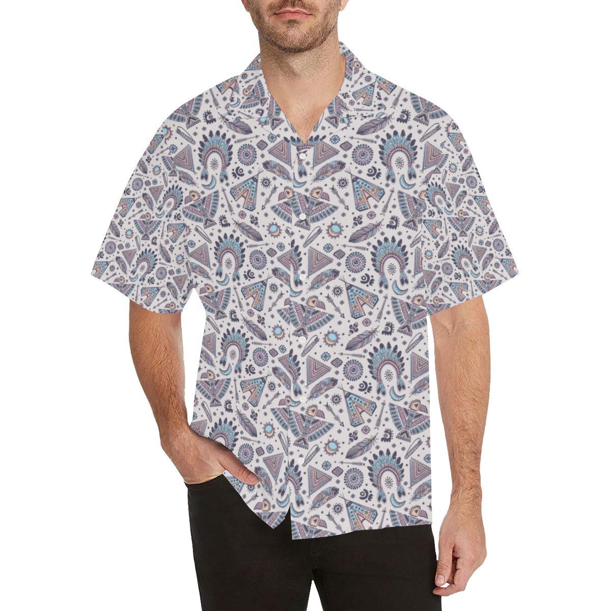 Eagles Native American Indian Symbol Men Aloha Hawaiian Shirt