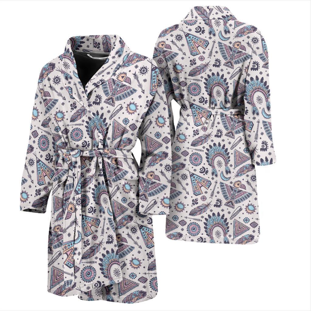 Eagles Native American Indian Symbol Men Bath Robe-JTAMIGO.COM