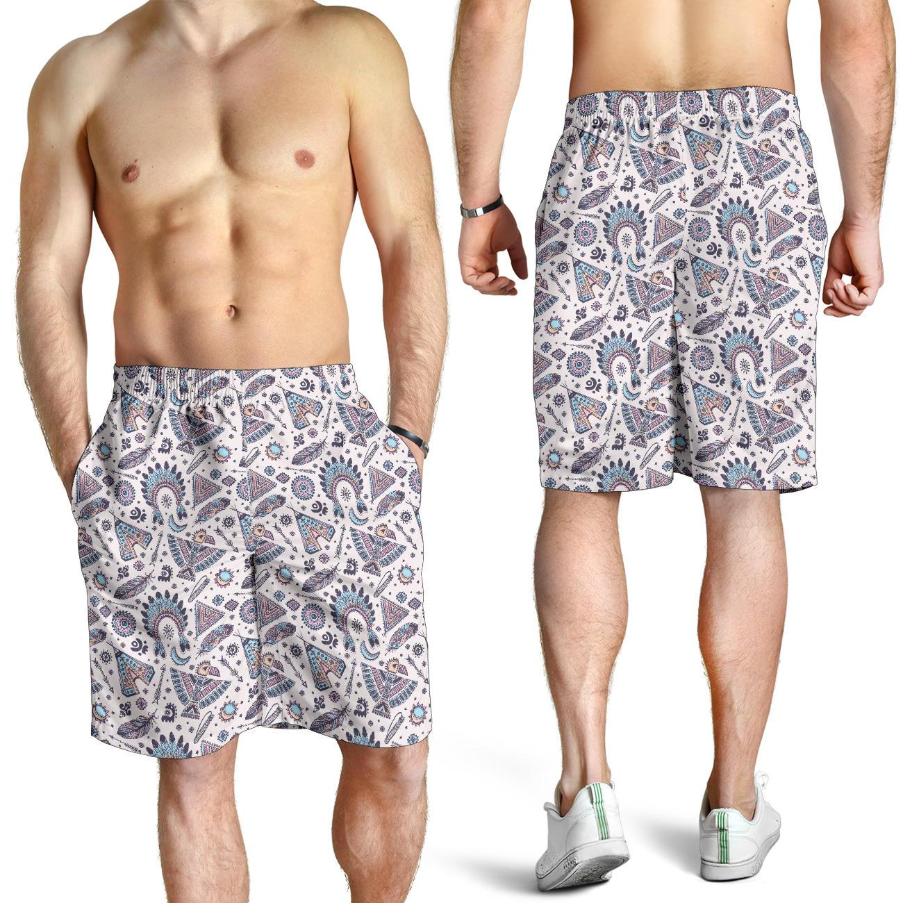 Eagles Native American Indian Symbol Mens Shorts-JTAMIGO.COM