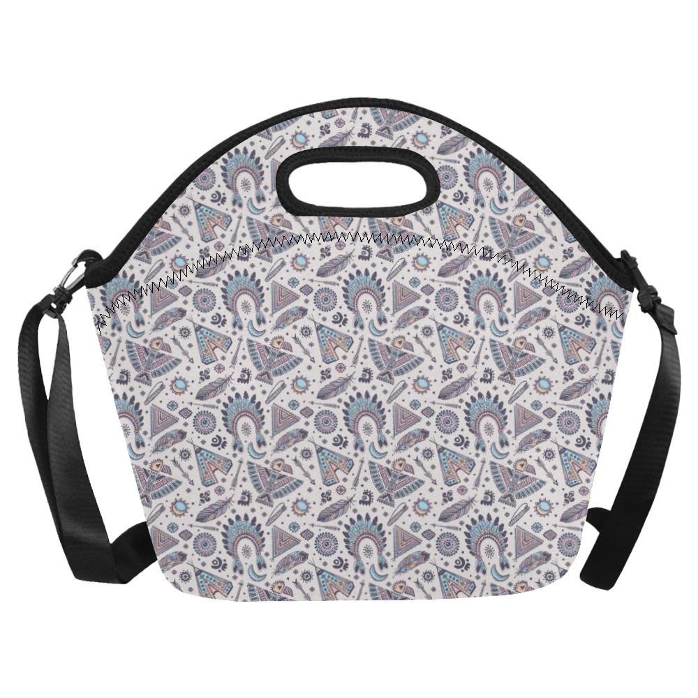 Eagles Native American Indian Symbol Neoprene Lunch Bag (Model 1669)(Large)-JTAMIGO.COM