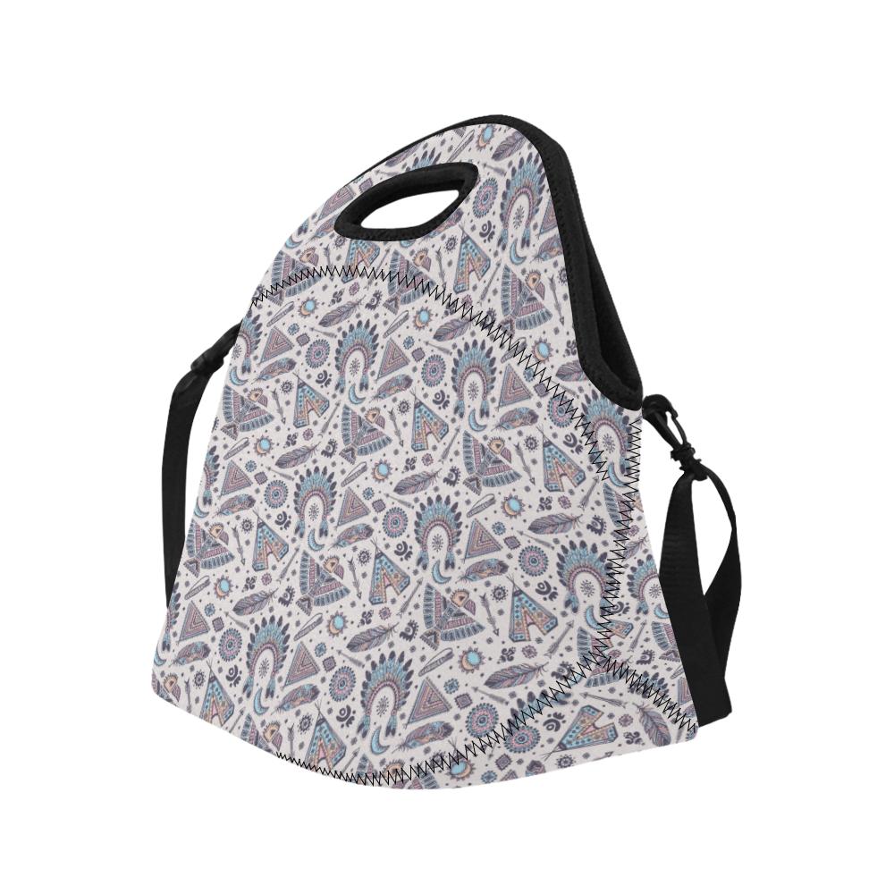 Eagles Native American Indian Symbol Neoprene Lunch Bag (Model 1669)(Large)-JTAMIGO.COM