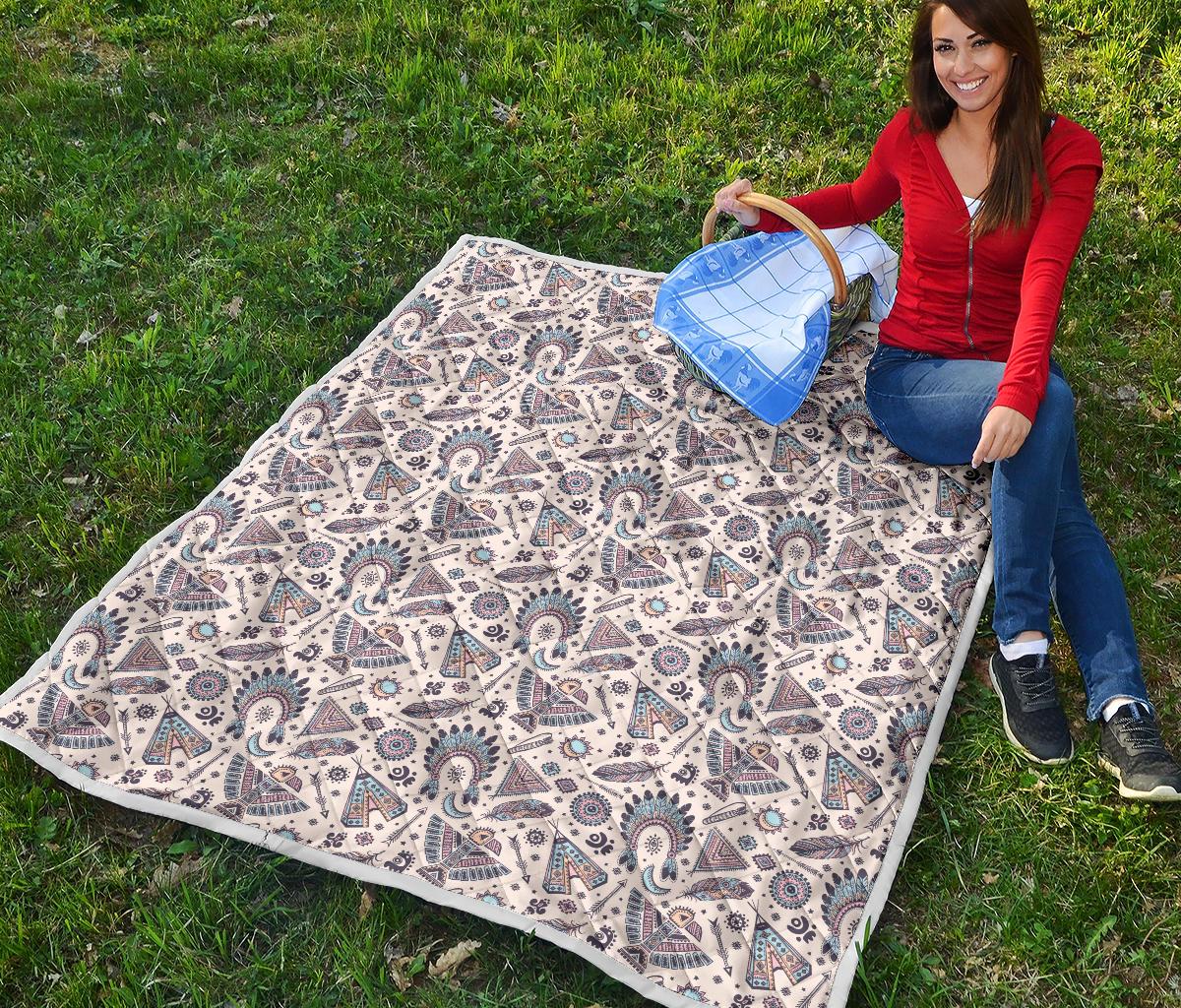 Eagles Native American Indian Symbol Premium Quilt-JTAMIGO.COM