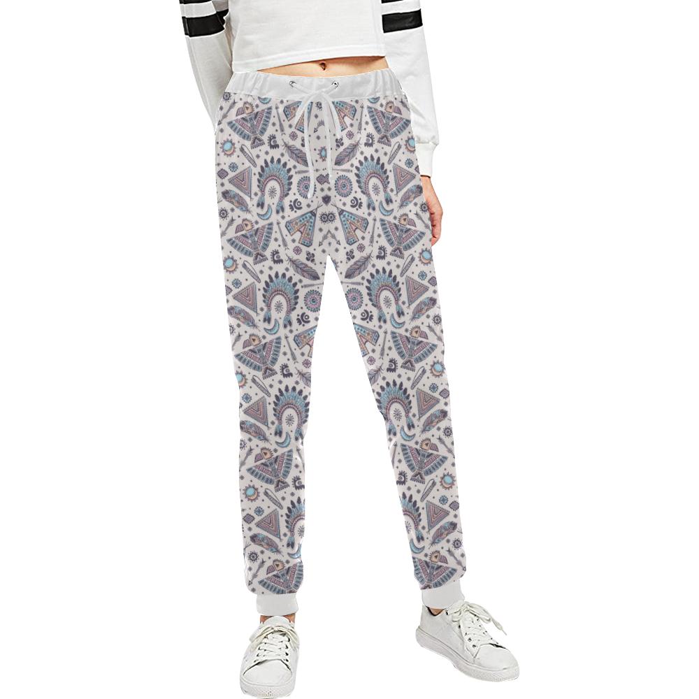 Eagles Native American Indian Symbol Unisex Casual Sweatpants (Model L11)-JTAMIGO.COM