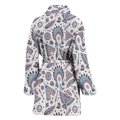 Eagles Native American Indian Symbol Women Bath Robe-JTAMIGO.COM
