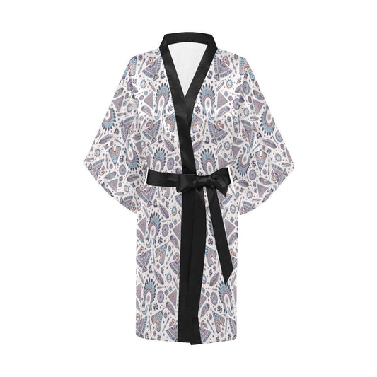 Eagles Native American Indian Symbol Women Short Kimono Robe