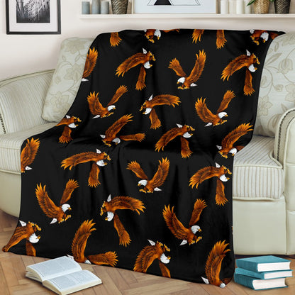 Eagles Print Pattern Fleece Blanket