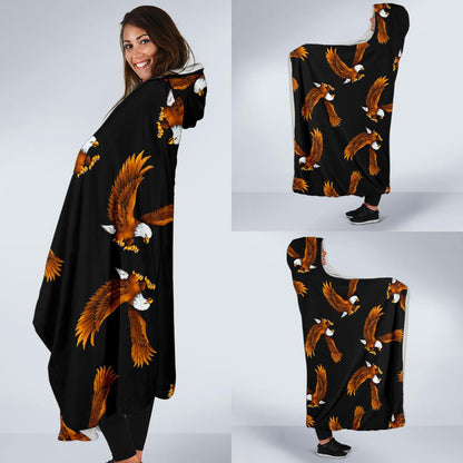 Eagles Print Pattern Hooded Blanket-JTAMIGO.COM