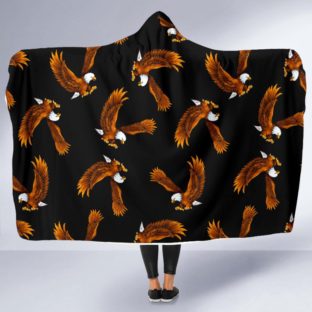 Eagles Print Pattern Hooded Blanket-JTAMIGO.COM