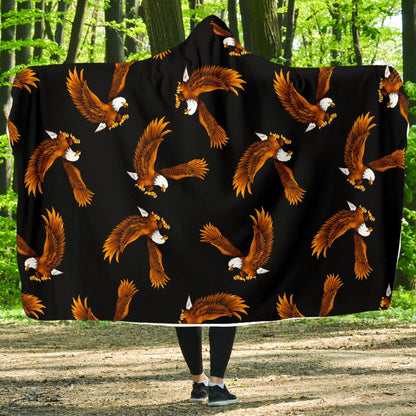 Eagles Print Pattern Hooded Blanket-JTAMIGO.COM