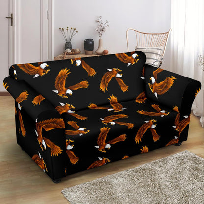 Eagles Print Pattern Loveseat Slipcover-JTAMIGO.COM