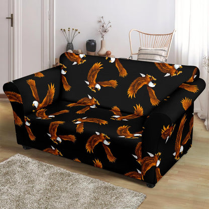 Eagles Print Pattern Loveseat Slipcover-JTAMIGO.COM
