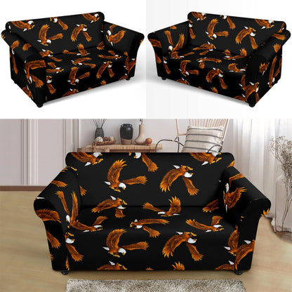Eagles Print Pattern Loveseat Slipcover-JTAMIGO.COM