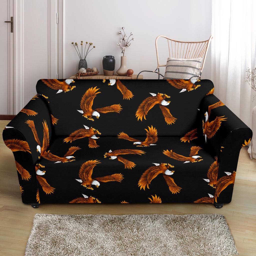 Eagles Print Pattern Loveseat Slipcover-JTAMIGO.COM