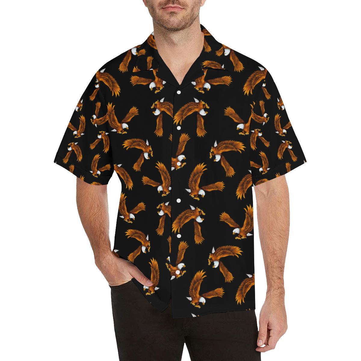 Eagles Print Pattern Men Aloha Hawaiian Shirt