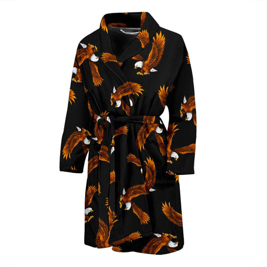 Eagles Print Pattern Men Bath Robe-JTAMIGO.COM