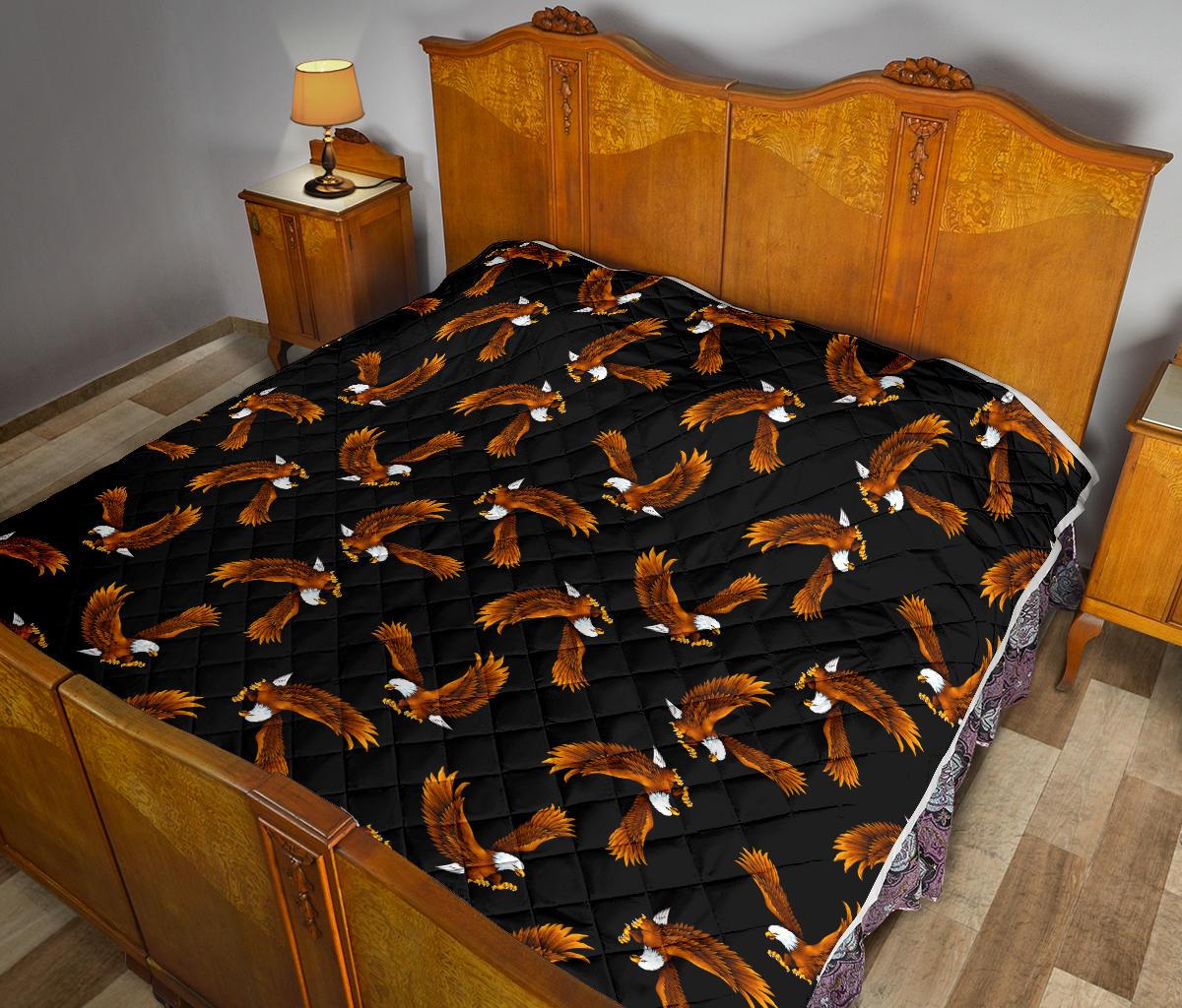 Eagles Print Pattern Premium Quilt-JTAMIGO.COM