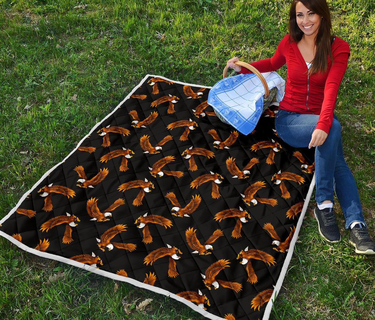 Eagles Print Pattern Premium Quilt-JTAMIGO.COM