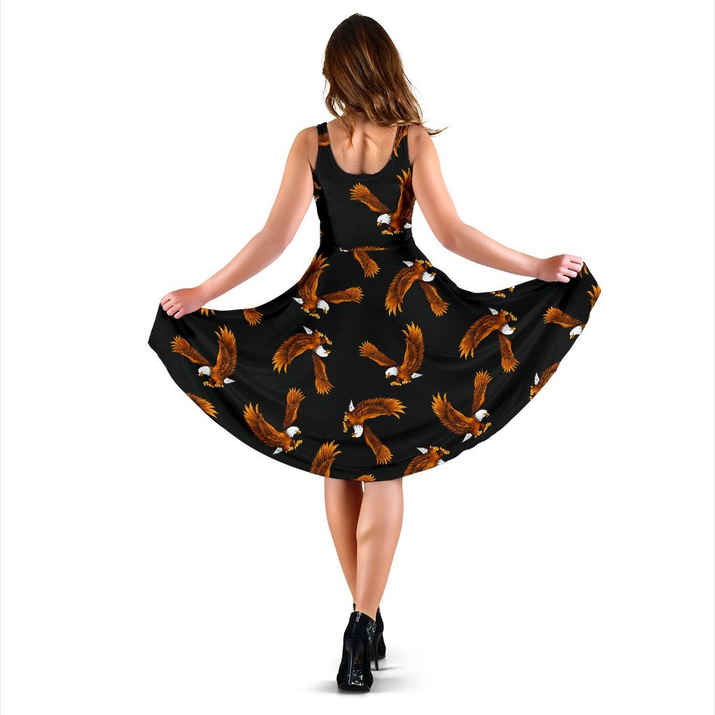 Eagles Print Pattern Sleeveless Dress