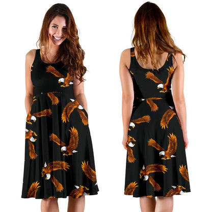 Eagles Print Pattern Sleeveless Dress