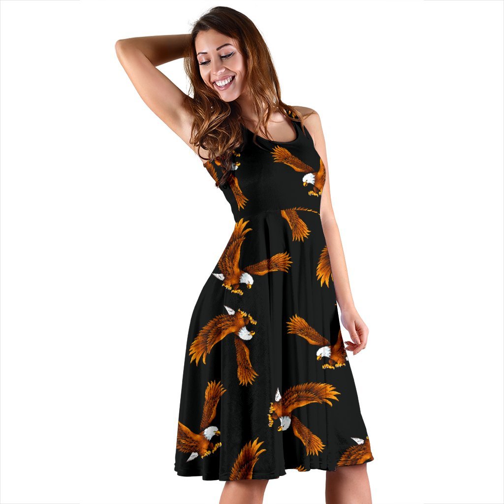 Eagles Print Pattern Sleeveless Dress