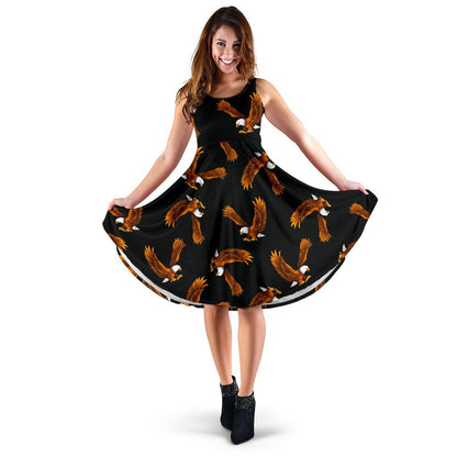 Eagles Print Pattern Sleeveless Dress