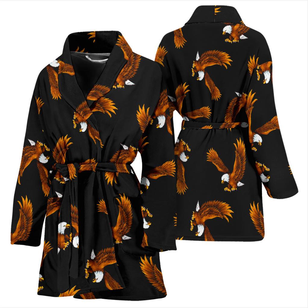 Eagles Print Pattern Women Bath Robe-JTAMIGO.COM